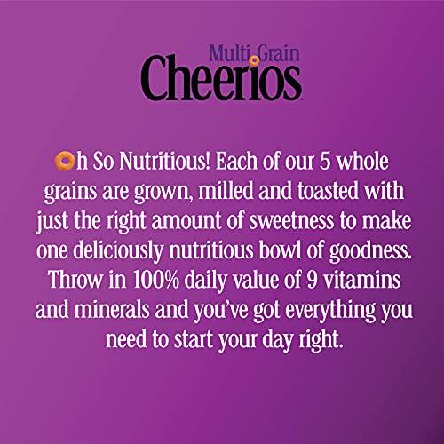 Cheerios Multi Grain Cheerios, Multigrain Breakfast Cereal, Gluten Free, 18 oz (Pack of 8)