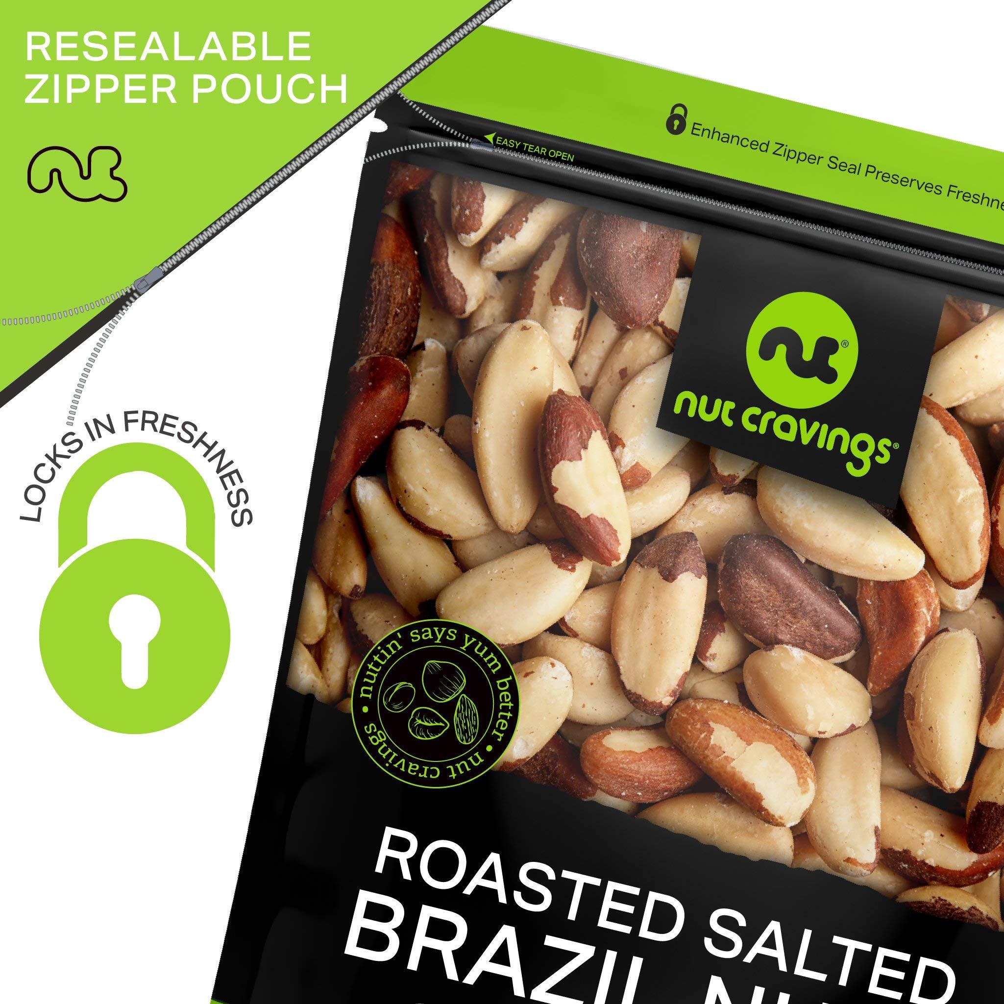 Nut Cravings NUT CRAVINGS - Raw Brazil Nuts In Shell - Whole, (16oz - 1 LB) Bulk Nuts Packed Fresh in Resealable Bag - Healthy Protein Food Snack, All Natural, Keto, Vegan, Kosher