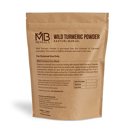 MB Herbals MB Herbals Wild Turmeric Powder 100g (3.5 oz) | Kasthuri Manjal | Kasturi Manjal | Curcuma aromatica | No Preservatives | No Additives | Non GMO | Skin Care | External Use Only