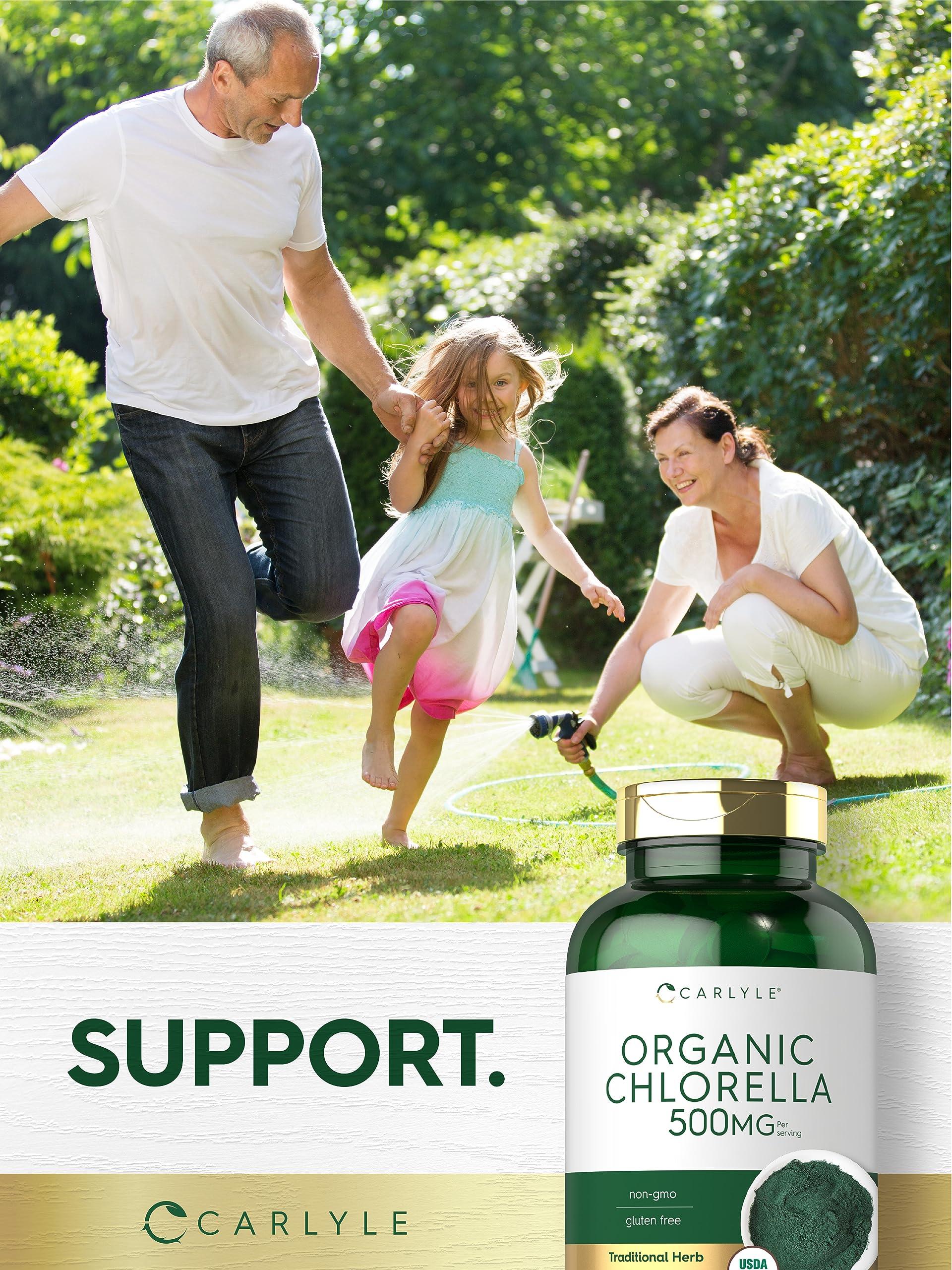 Carlyle Carlyle Chlorella Tablets Organic 500 mg | 1000 Count | Vegetarian, Non-GMO, and Gluten Free Supplement