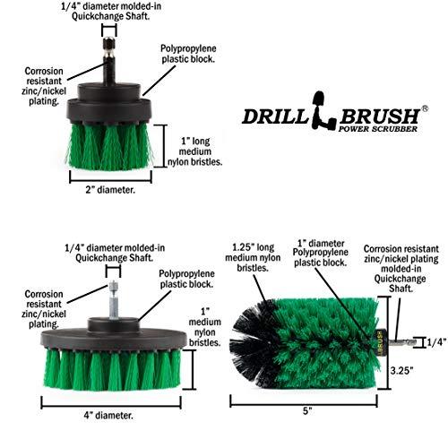 Drill Brush Power Scrubber by Useful Products 7 Piece Drillbrush Bundle - Kitchen Cleaning Brush Drill Attachments - Pool Cleaning Brush - Extension Attachment for Drill - Aquarium Cleaning - Oven Cleaner - Tile - Grout