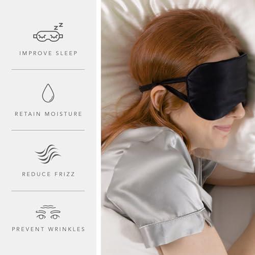 Fishers Finery Fishers Finery 25 Momme Pure Mulberry Silk Sleep Eye Mask with Adjustable Strap (Black)