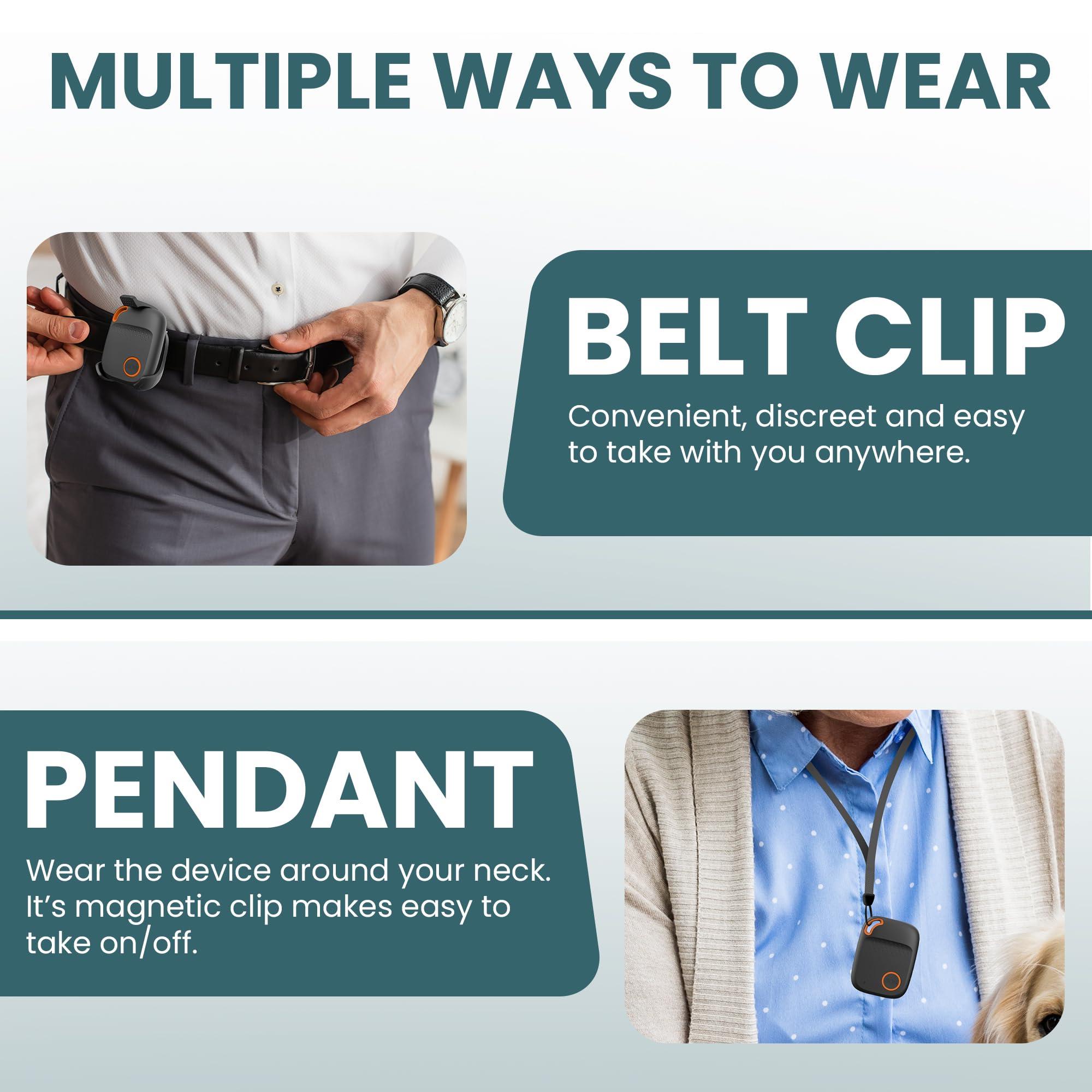 321 Alert Medical Alert System for Seniors with Fall Detection -GPS 4G LTE Cellular SOS Alert System, 24/7 Emergency Monitoring - Call to Activate - Elderly Life Alert Necklace (Mini Y Black)