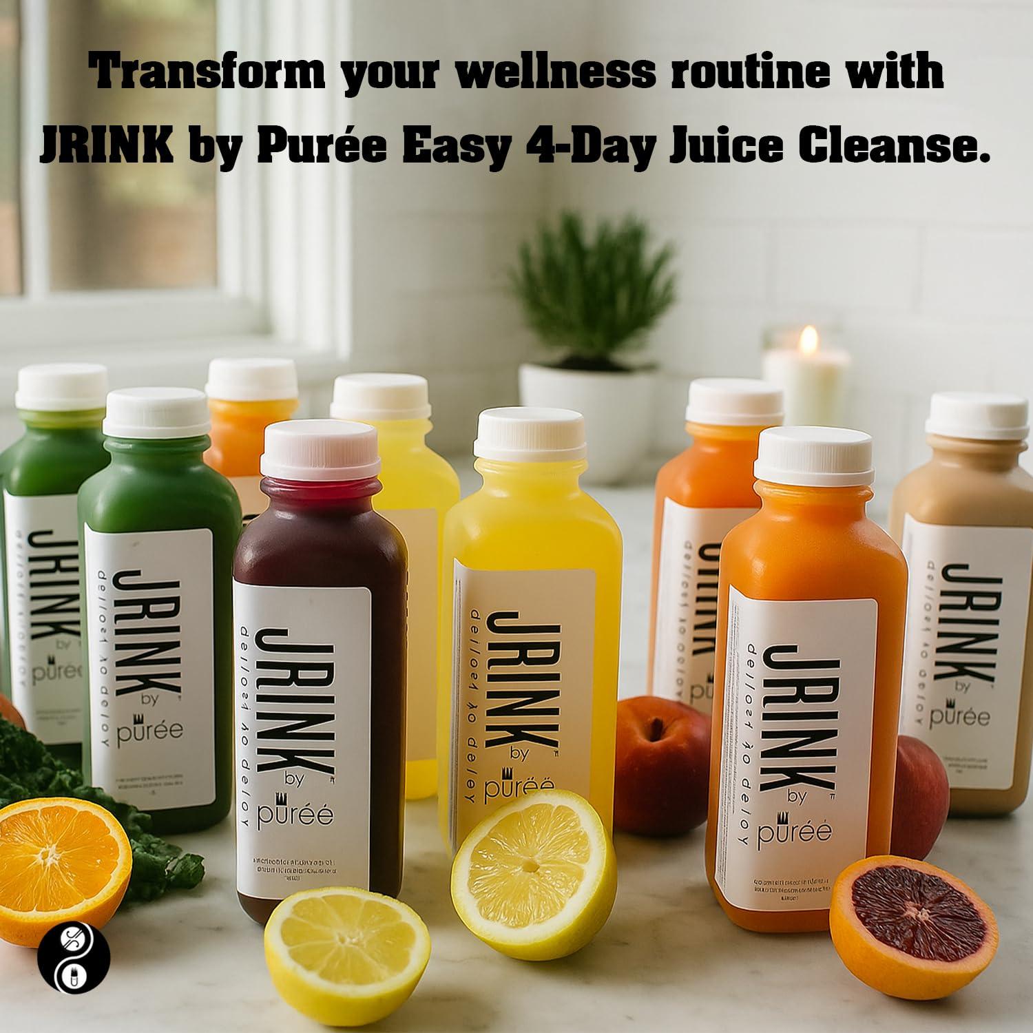 JRINK by Pure JRINK by Pure Easy Juice Cleanse, Cold-Pressed Juice, Nothing Added, Frozen for Maximum Freshness, No Pasteurization, No HPP, Nothing Added. (24)