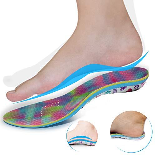 EVERHEALTH Kids Orthotic Insoles Arch Support Shoe Inserts for Flat Feet, Over-Pronation, Plantar Fasciitis, Foot Heel Pain Relief, Lightweight, Shock Absorbing and Breathable Insoles for Active Children