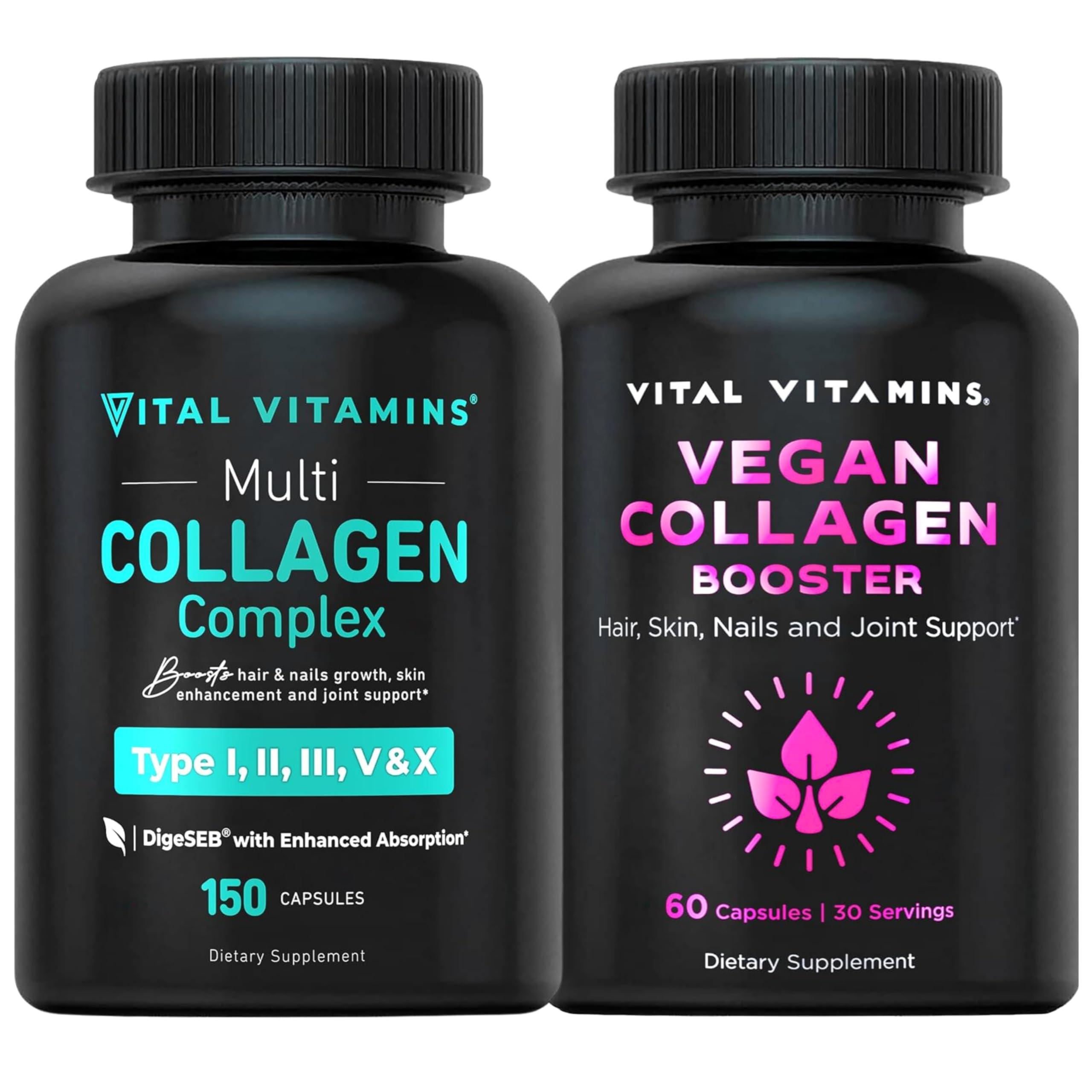 Vital Vitamins Vital Vitamins Multi Collagen Pills (150 ct) + Vegan Collagen Booster (60 ct)