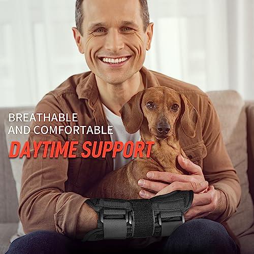 FEATOL FEATOL Wrist Brace for Carpal Tunnel, Adjustable Night Wrist Support Brace with Splints Right Hand, Small/Medium, Hand Support for Arthritis, Tendonitis, Sprain, Injuries, Wrist Pain