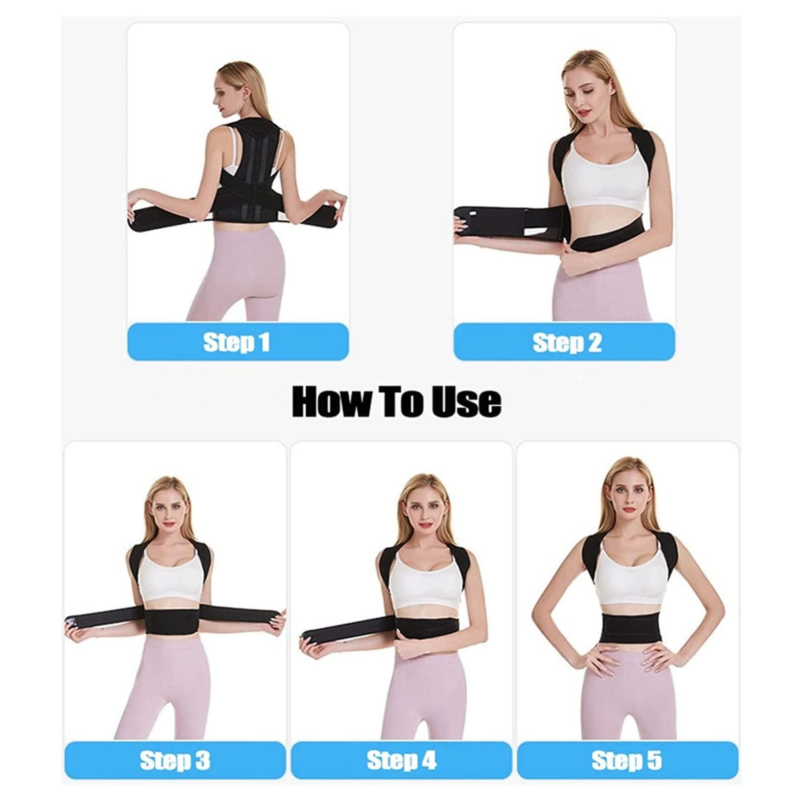 Generic Back and Shoulders Posture Corrector - for Women and Men - Help to Straighten and Keep Back Straight - Adjustable and Washable Back Brace