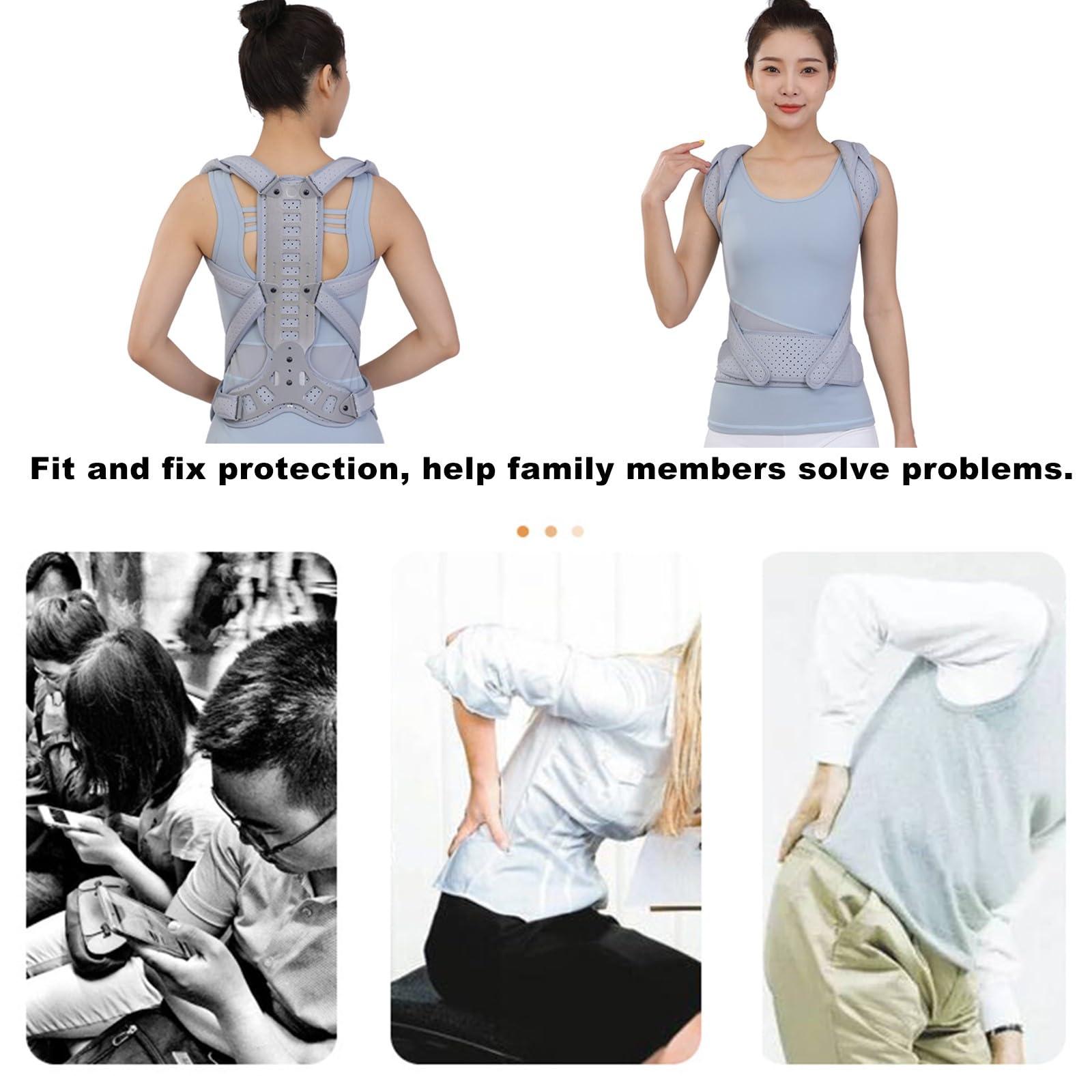 NICHOY NICHOY Back Brace Posture Corrector - Support for Neck Shoulder Upper and Lower Back Pain Relief,Posture Brace for Cervical Lumbar Spine,Fixed and Adjustable Spine Posture(A,M-M)