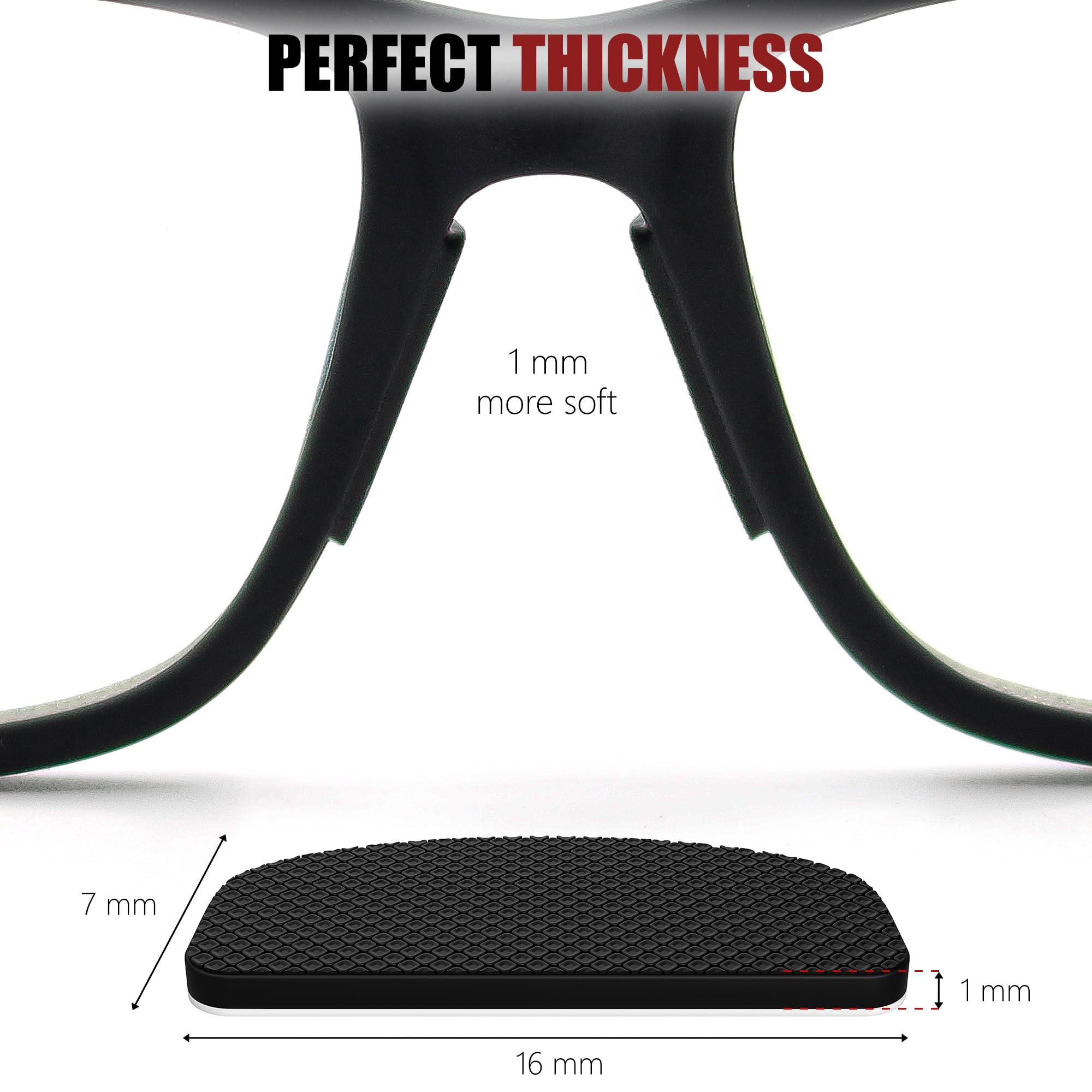 SIGONNA Eyeglass Nose Pads Anti Slip - Glasses Nose Grip Non Slip 1 mm - Adhesive Eye Glasses Nose Nose Pads - Eyeglass Silicone Nose Pads - Sunglass Grip Nose Bridge - 6 Pairs Nose Pieces - 1mm x 7mm x 16mm