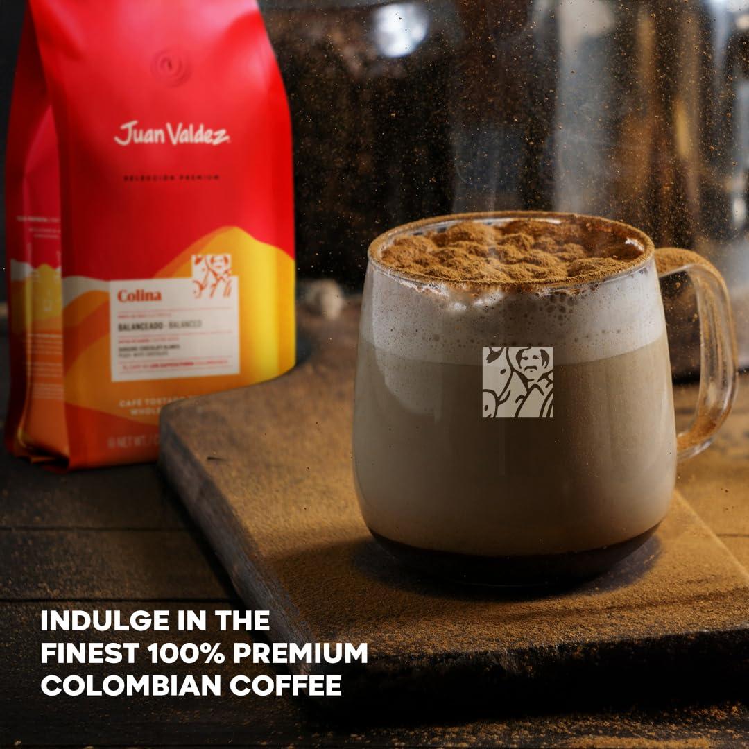 Juan Valdez Juan Valdez Colina Whole Bean Coffee, Balanced Roast 16 OZ - Premium Colombian Coffee - Unique Caracolito beans produce a coffee of balanced flavor and mild texture