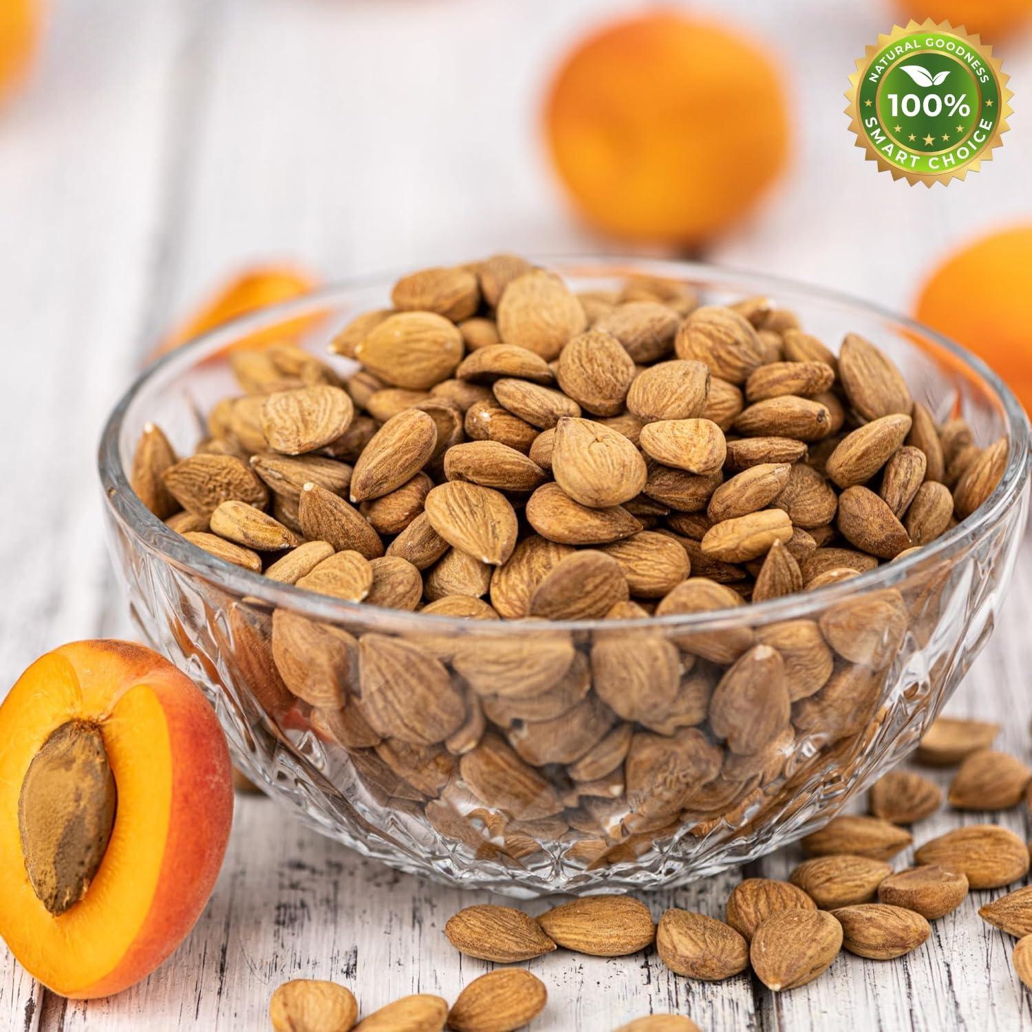 VASU ENTERPRISES Generic Organic Herb Bitter Apricot Kernels 0.5lb (8oz) 100% USDA Organic Certified Seeds, NON-GMO, Product of INDIA, Gluten Free, Resealable Bag