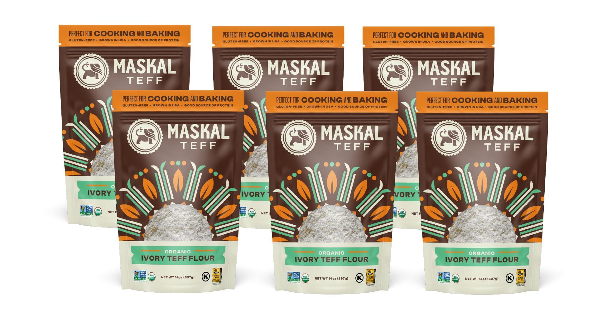 Maskal Teff Maskal Teff Organic Ivory Teff Flour, 14 Ounce (6 pack)