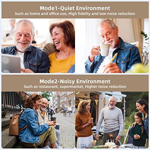 LUXATO Hearing Aids for Seniors and Adults, Behind-The-Ear (BTE) Hearing Amplifier with DSP Digital Chip & Dual Noise Cancellation, Digital Hearing Amplifier with Charging Dock (Pair)