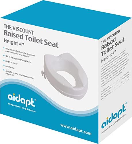 Aidapt Aidapt Raised Toilet Seat with 2\", 4\" or 6\" Elevation, Sturdy Comfortable Construction, Easy to Fit Lock on System with no Tools Required, (Eligible for VAT Relief)