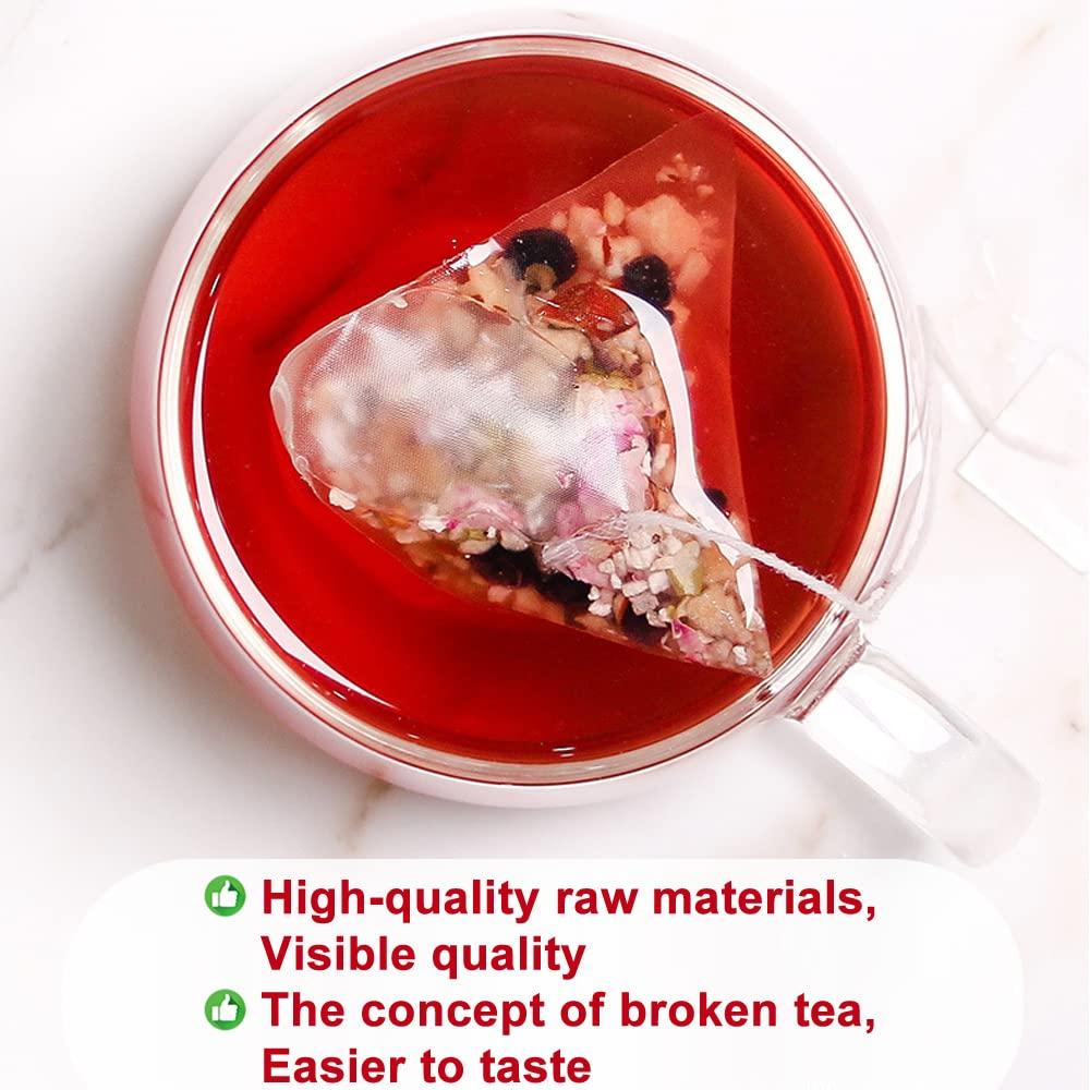 Plant Gift Plant Gift 25 Cups Mulberry Rose Prickly Pear Tea Bag ( SANG SHEN MEI GUI CI LI CHA) 8.81oz (10g*25bags/250g) Poria Cocos, Lily Natural Mixed Herbal Combination of Floral Tea