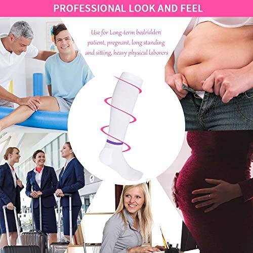 DCCDU T.E.D. Anti Embolism Compression Stockings Thigh High Knee High for Women Men, 15-20 Mmhg Compression TED Hose.