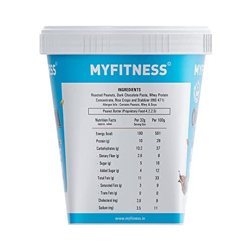 MYFITNESS PEANUT BUTTER MYFITNESS Peanut Butter Dark Chocolate Olympia Non-GMO Gluten-free No Preservative All Natural Ingredient High Protein Made with American Recipe (17.9 Ounce)