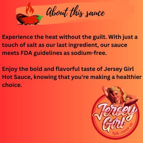 Jersey Girl Hot Sauce Co Jersey Girl Sizzlin' Sodium/Salt Free Hot Sauce - Made with Scorpion & Ghost Pepper 5oz (Spicy) All Natural Ingredients