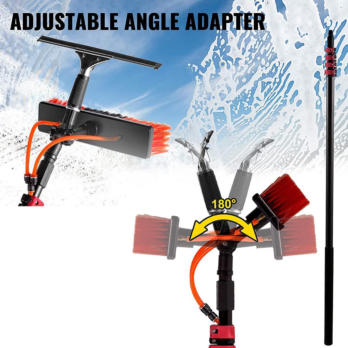 WJYLM Water Fed Pole Kit, Water Fed Cleaning System, Outdoor Window Cleaner Window Cleaning Tool, w/Water Fed Telescopic Brush/Brush Window and Solar Panel Cleaning System,20FT/6M