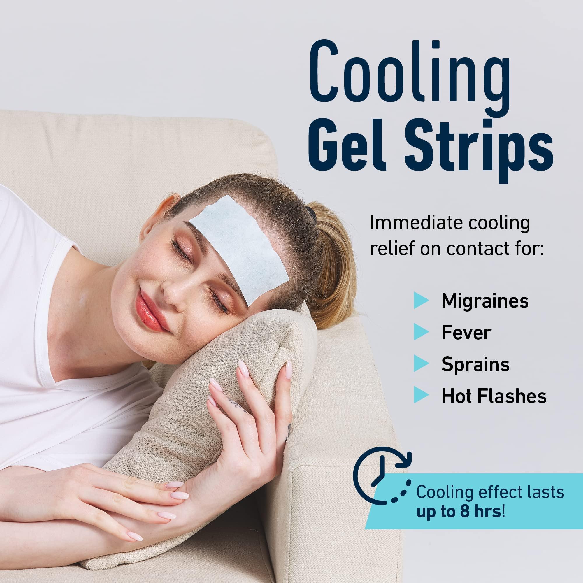 AllSett Health 20 Pack - Cooling Patches for Fever, Natural Headache and Migraine Relief, Soft Gel Sheets, Fever Patch for Kids, Tension/Sinus, Headache Relief Prevention