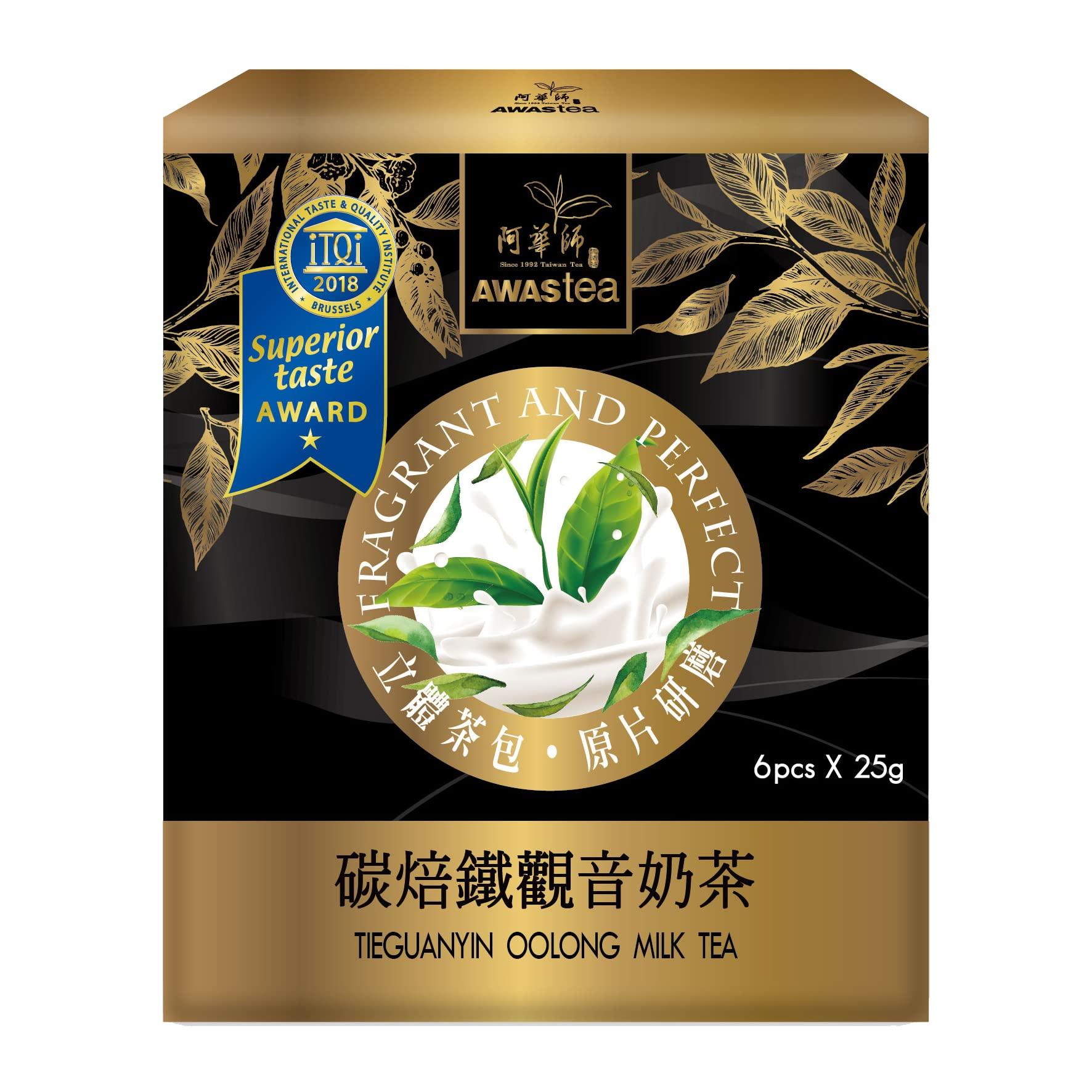 AWAS TEA AWAStea (iTQi Award) TIEGUANYIN OOLONG INSTANT MILK TEA Kit - Single Box of 6 Servings - - BLACK TEA OOLON TEA BOBA MILK TEA