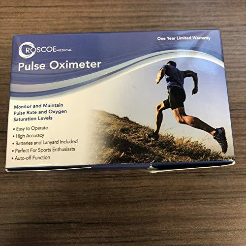 Roscoe Medical Roscoe Medical Finger Pulse Oximeter Oxygen Saturation Monitor - Pulse Ox Fingertip o2 Monitor for Pediatric and Adult - Sports and Aviation Use Only (Pack of 2)