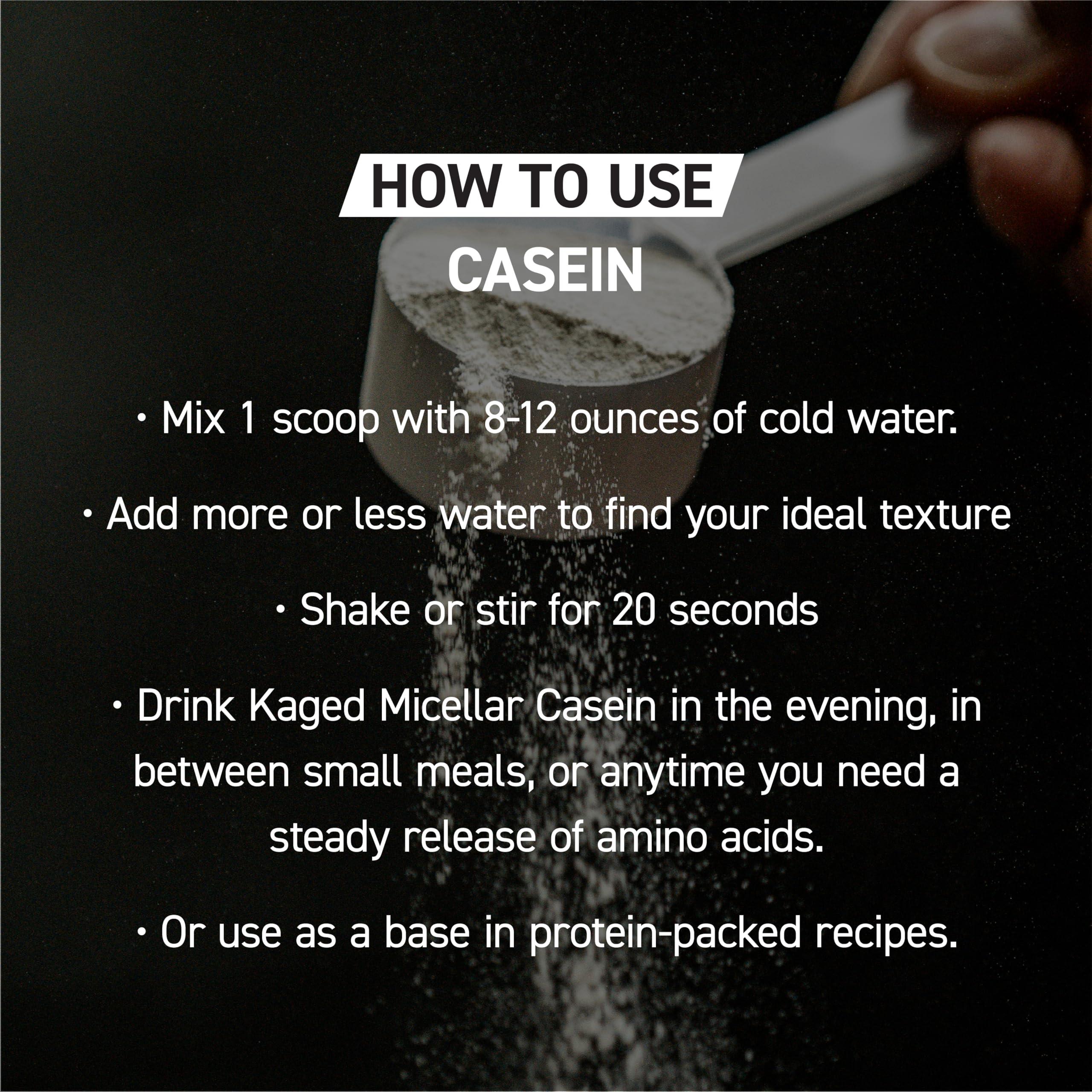 Kaged Kaged Premium Casein Protein Powder | Vanilla | Micellar Casein | Banned-Substance Free Supplement | Build Muscle and Recover Faster | Kasein | 27 Servings