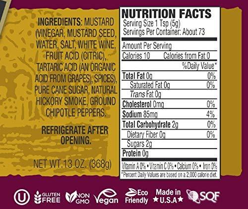 Dillman Farm Family Owned Since 1970 Dillman Farm All Natural Smoky Chipotle Mustard - Gluten-Free, Non-GMO, Vegan, Kosher, Eco-Friendly, Preservative Free, Corn Syrup Free - Made in USA, 13oz (Pack of 6)