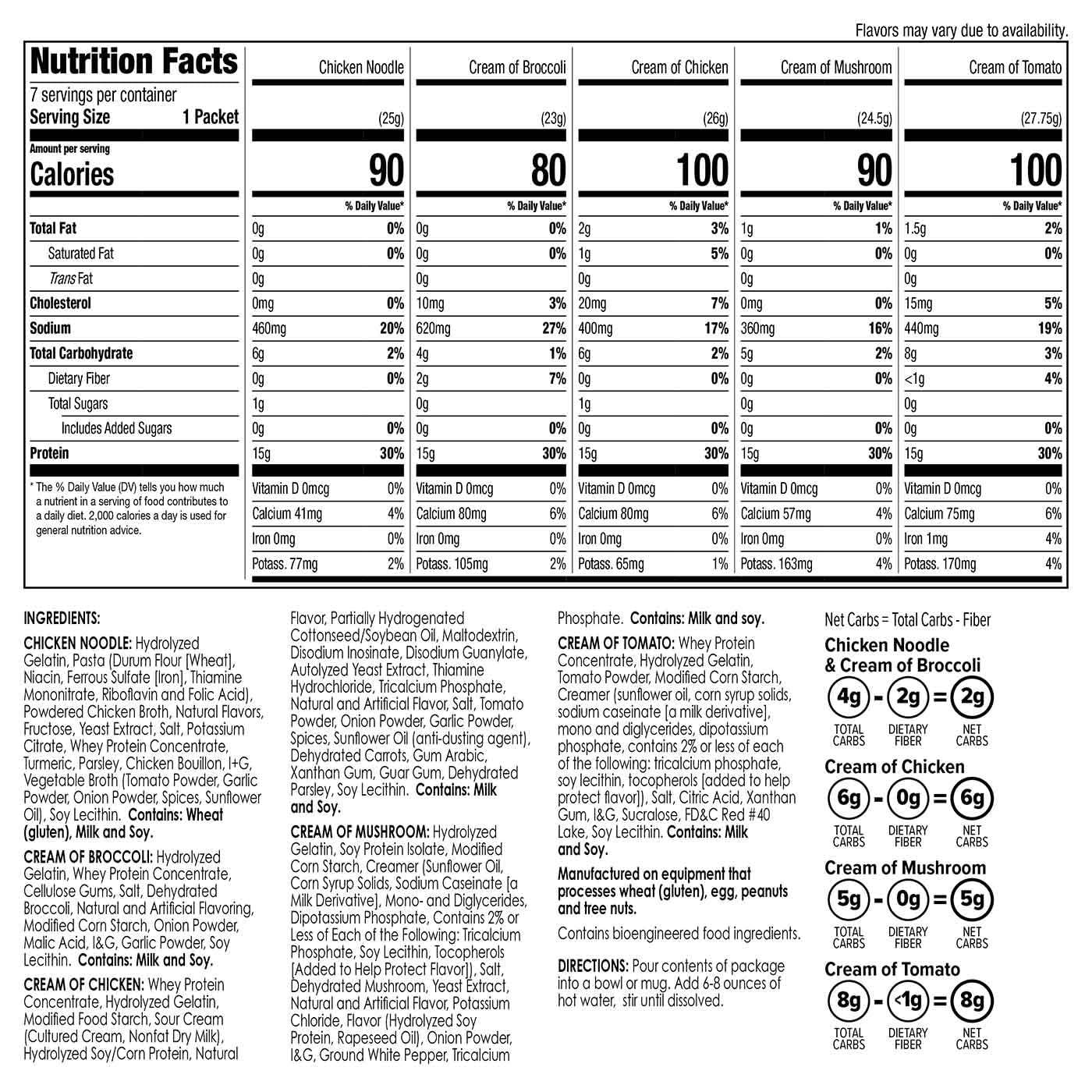 BariWise BariWise Protein Soup Mix, Variety Pack, 15g Protein, Low Carb (7ct)