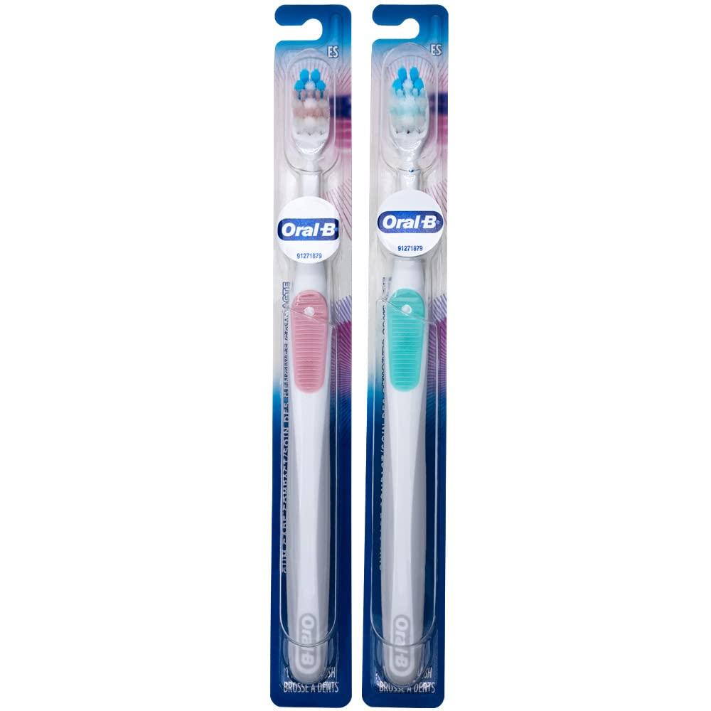 Oral-B Oral-B Gum Care Extra Soft Toothbrush for Sensitive Teeth and Gums, Compact Small Head, (Colors Vary) - Pack of 2