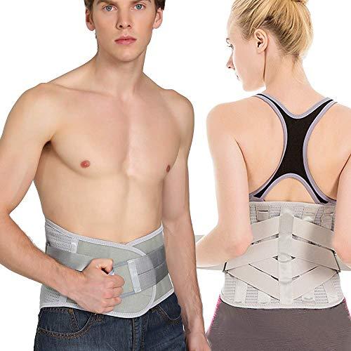 Health In Lower Back Braces for Back Pain Relief - Compression Belt for Men & Women - Lumbar Support Waist Backbrace for Herniated Disc, Sciatica, Scoliosis - Breathable Mesh Design, Adjustable Straps (M, Gray)