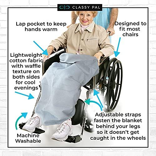 Classy Pal Classy Pal Lightweight Wheelchair Blanket, Waffle Weave Soft Blanket, 106cm L & 99cm W, Wheelchair Accessories, Grey Blanket, Elderly Gifts