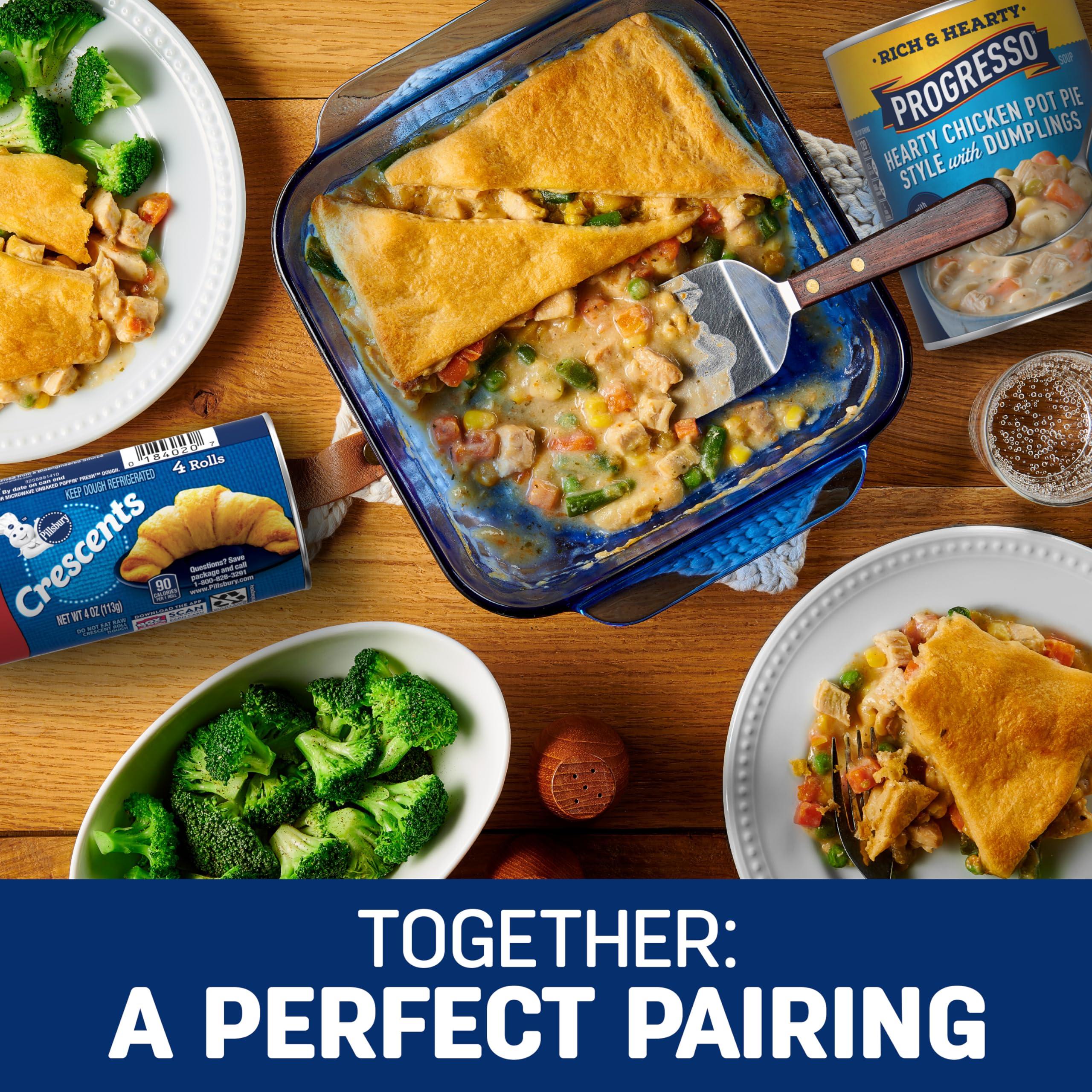 Progresso Progresso Hearty Chicken Pot Pie Style with Dumplings Soup, Rich and Hearty Canned Soup, 18.5 oz (Pack of 12)