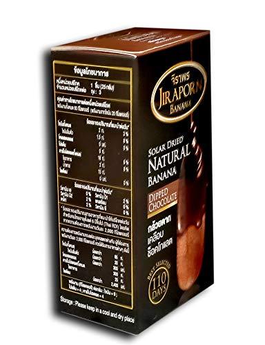 Jiraporn JIRAPORN BANANA, Solar Dried Natural Banana Dipped Chocolate 75 Grams (2.64oz)