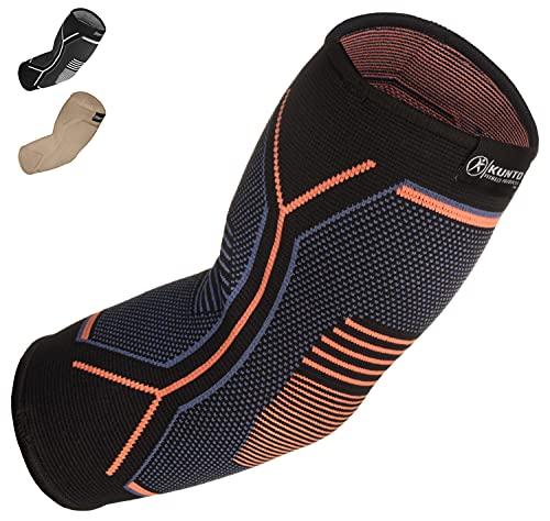 Kunto Fitness Products Kunto Fitness Elbow Brace Compression Support Sleeve for Tendonitis, Tennis Elbow, & Golf Elbow Treatment - Reduce Joint Pain During Any Activity! (Large)