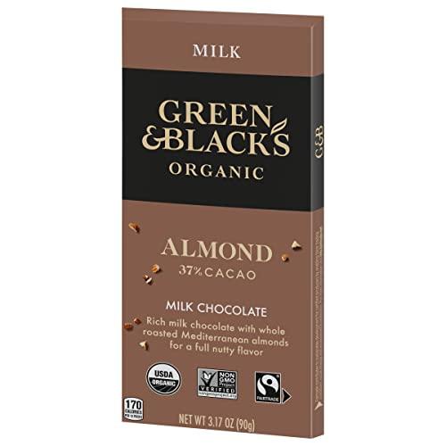 Green & Black's GREEN & BLACK’S Organic Almond Milk Chocolate Bar, 34% Cacao, 1 Bar (3.17 oz.)