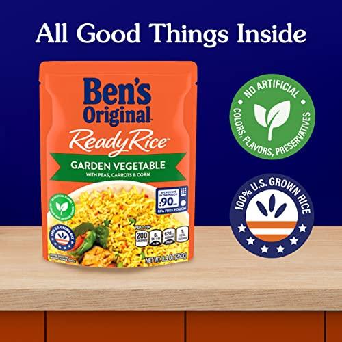 BEN'S ORIGINAL BEN'S ORIGINAL Ready Rice Garden Vegetable Flavored Rice, Easy Dinner Side, 8.8 OZ Pouch (Pack of 6)