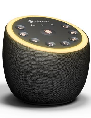 Hotmoon Sleep Sound Machine White Noise Machine 40 Non Looping Sounds 8 Night Light Colors 4 Timers 32 Adjustable Volume Memory Function Brown Noise Sounds Machine for Baby Kids Adult Plug-in, Black