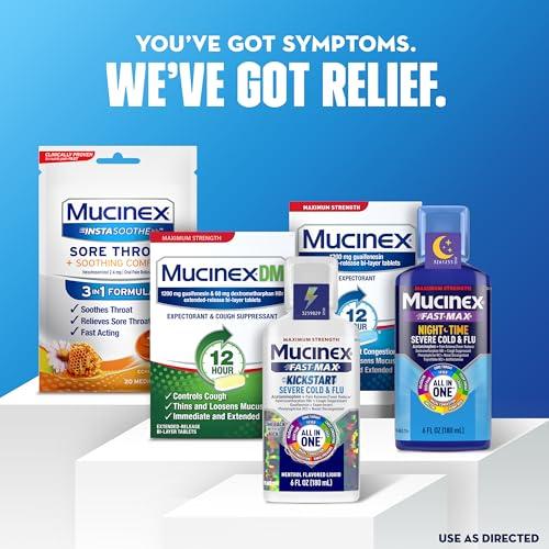 Mucinex Mucinex 12 Hour Maximum Strength 1200 mg Guaifenesin Extended-Release Tablets for Excess Mucus Relief, Expectorant Aids Excess Mucus Removal, Chest Congestion Relief, 42 Tablets