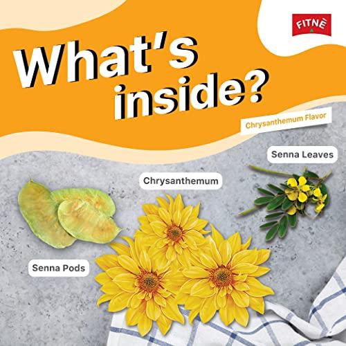FITNÈ FITNE Chrysanthemum Herbal Tea Senna Infusion Smooth Mild Soothing Beverage Natural Gentle Detox Cleanse No Calories Caffeine Free, 15 Tea Bags