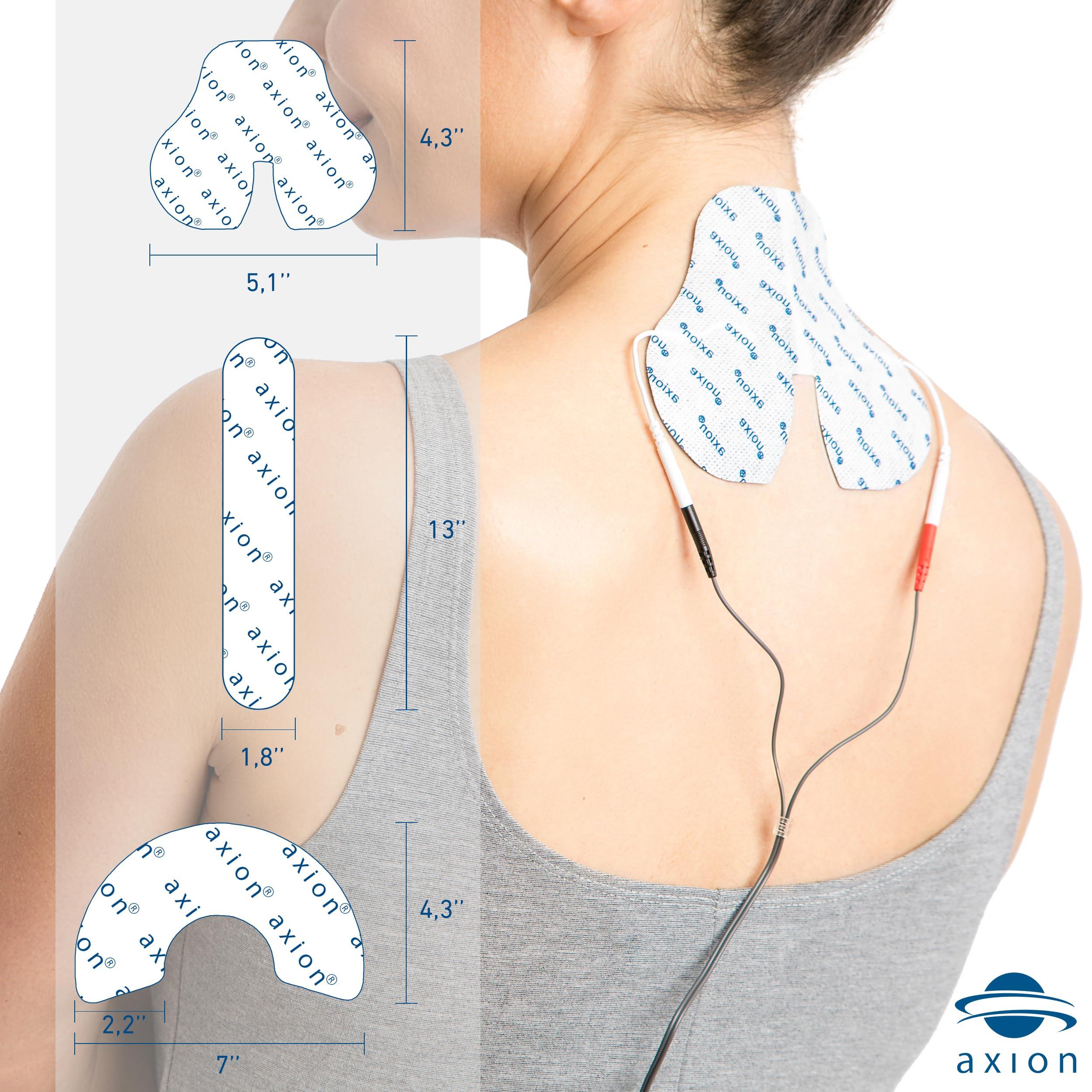 Axion Axion Adhesive Electrode Set Ideal Shape for TENS Therapy on The Neck, Back and Shoulders with 5 Electrode Pads | Reusable Self-Adhesive Electrodes for TENS Units