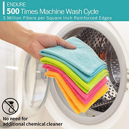 HOMERHYME HOMERHYME Microfiber Cleaning Cloth 12 Plus 20 Pack Cleaning Towels, 12\" x 12\" Dish Cloths, Lint Free Rag, Non-Abrasive Dusting Cloth, Washable, and Reusable