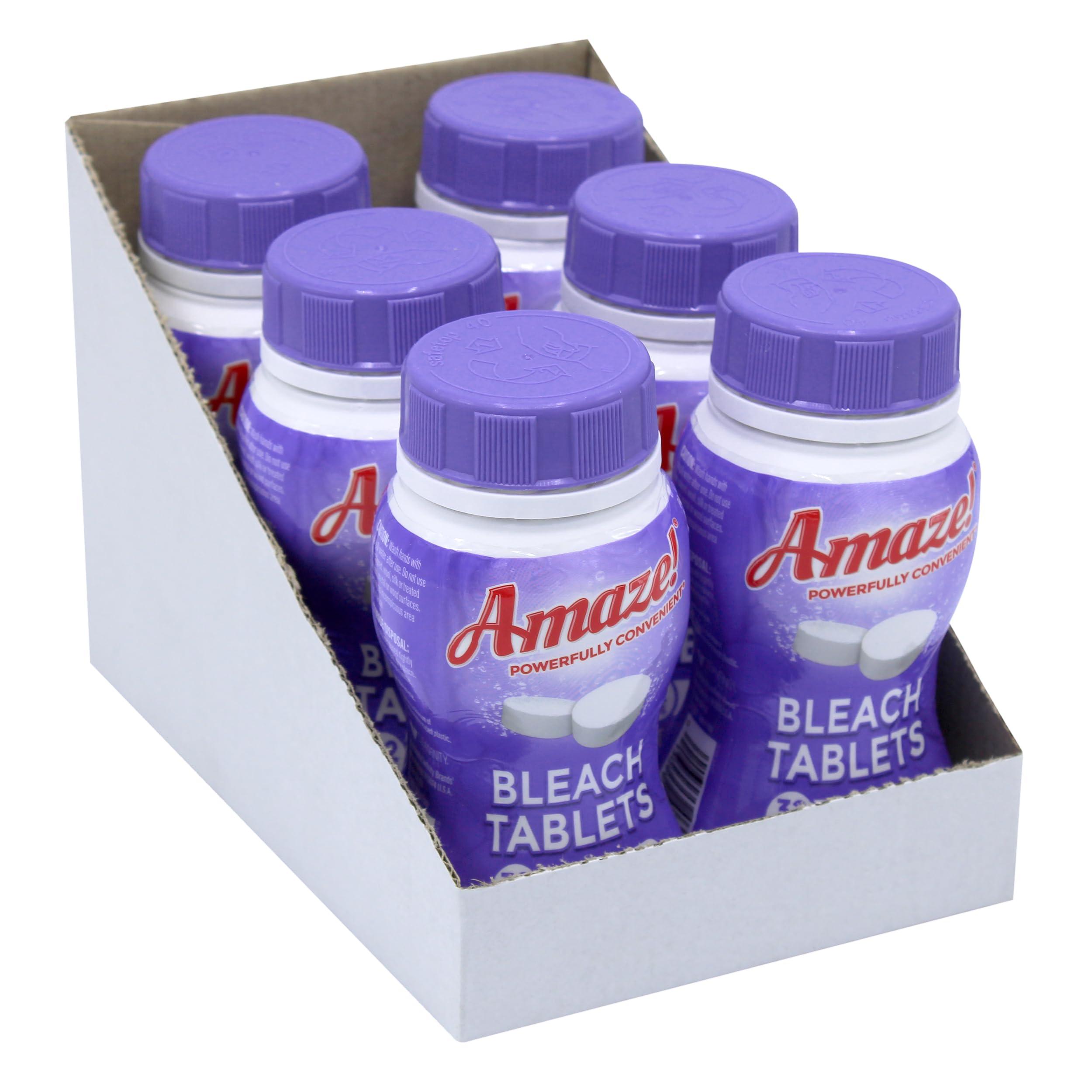 AMAZE AMAZE Ultra Concentrated Bleach Tablets [6 bottles] - Lavender Scent - for Laundry, Toilet, and Multipurpose Home Cleaning. No Splash Liquid Bleach Alternative