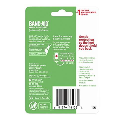 Band-Aid Band-Aid Brand First Aid Hurt-Free Medical Adhesive Paper Tape for Wound Dressings, 1 in by 10 yd
