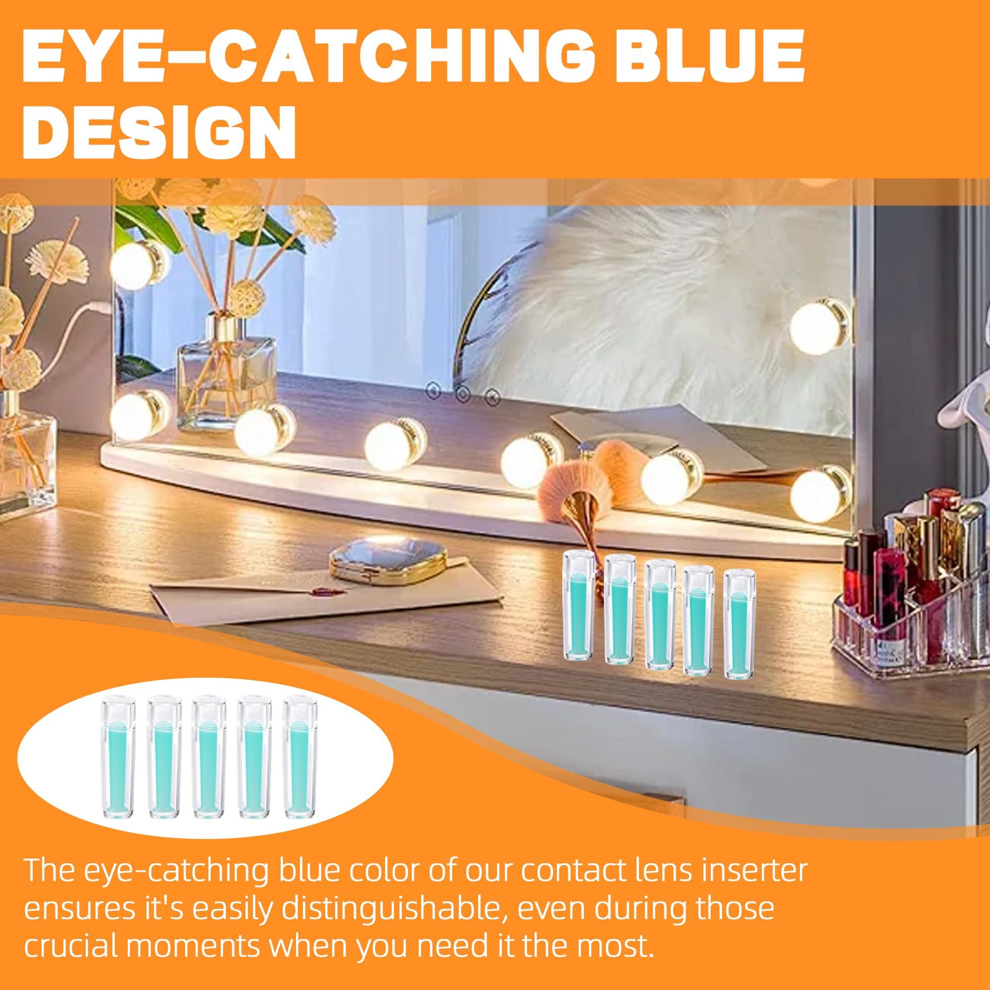 Aussio Aussio (12 Pack, Blue Hard Contact Lens Remover Tool for RGP Scleral Lenses Plunger Suction Cup Eye Contact Remover Contact Lens Applicator Color Contact Lens Inserter Tools