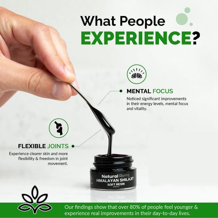 Natural Rems Natural Rems Organic Shilajit - Shilajit Pure Himalayan Organic - Pure Shilajit Fulvic Acid Supplement - Shilajit Energy and Focus Supplement - Holistic Health Supplements