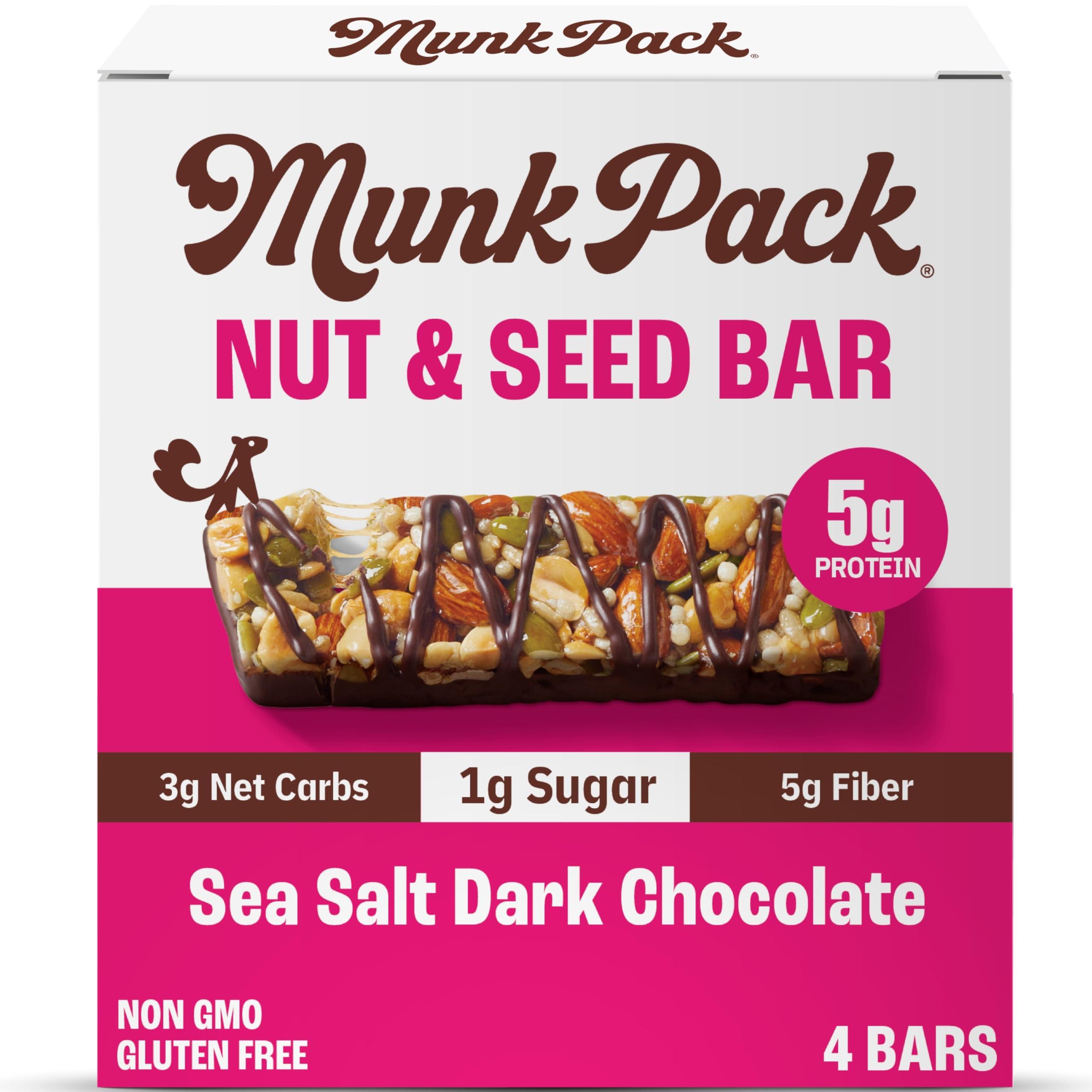 Munk Pack Munk Pack Keto Nut & Seed Bar, Sea Salt Dark Chocolate, 4 Count 1.23 oz