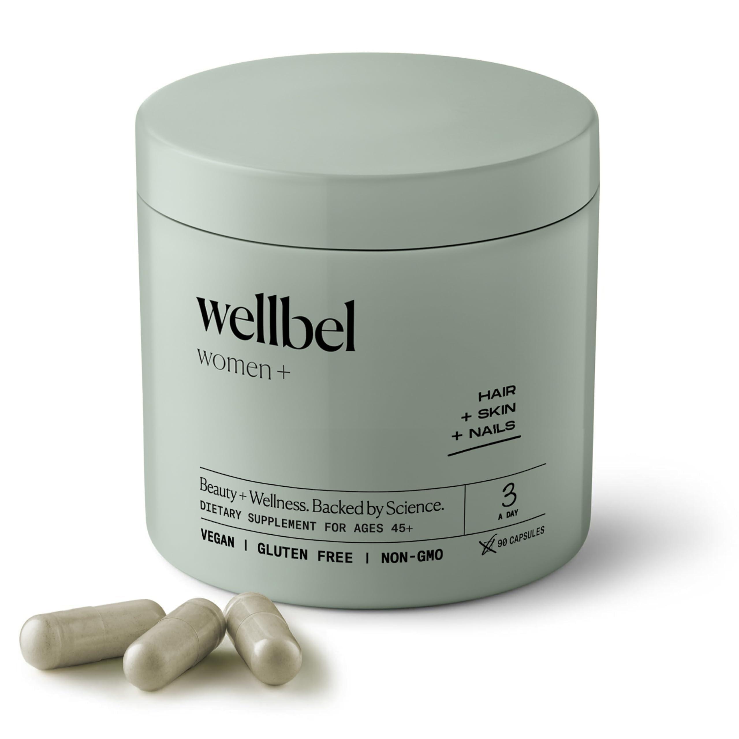 WELLBEL WELLBEL Women + Clean Supplement for Hair, Skin, and Nails, Vegan, Gluten Free, Non GMO 90 Count