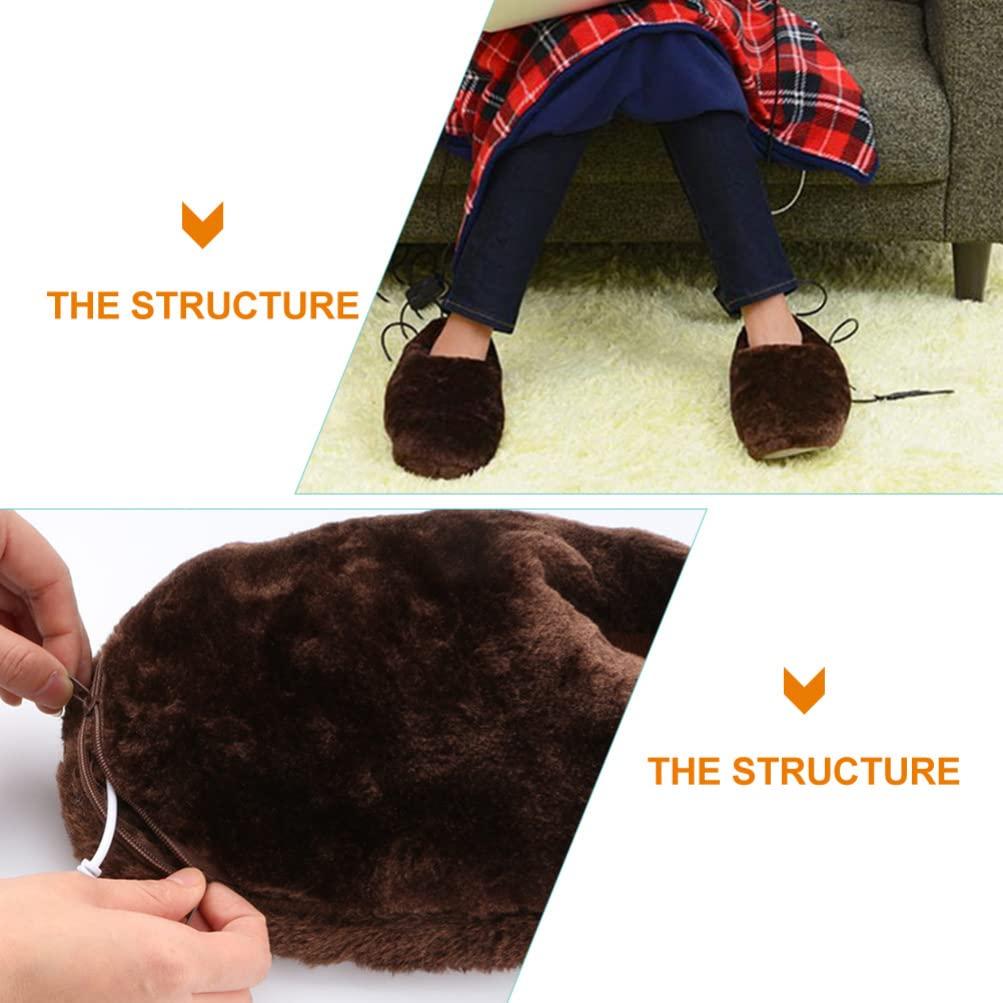 BESPORTBLE BESPORTBLE 1 Pair Heated Shoes Plush Heating Shoes Heated Plush Shoes USB Heating Shoes Heated Boot Winter Slipper feet Machine Heating Slipper Comfortable Heater